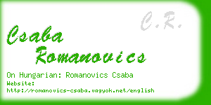 csaba romanovics business card